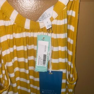 Market & Spruce Mustard and White Striped Sleeveless Top
